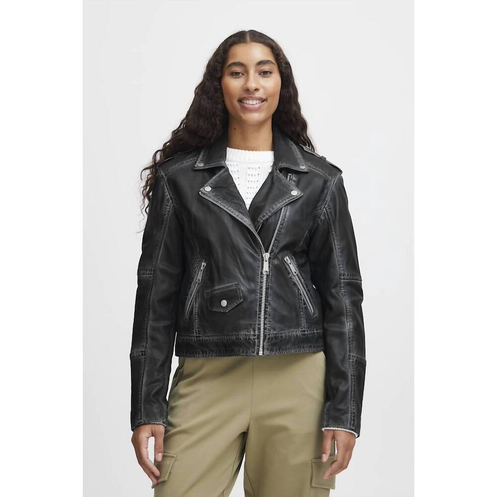 NEW B.YOUNG denno biker jacket in black